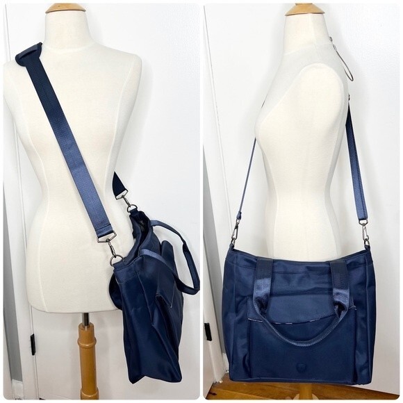 Heys HiLite Laptop Tablet Tote Bag Blue Nylon Travel Crossbody Carry On RFID - Picture 12 of 15